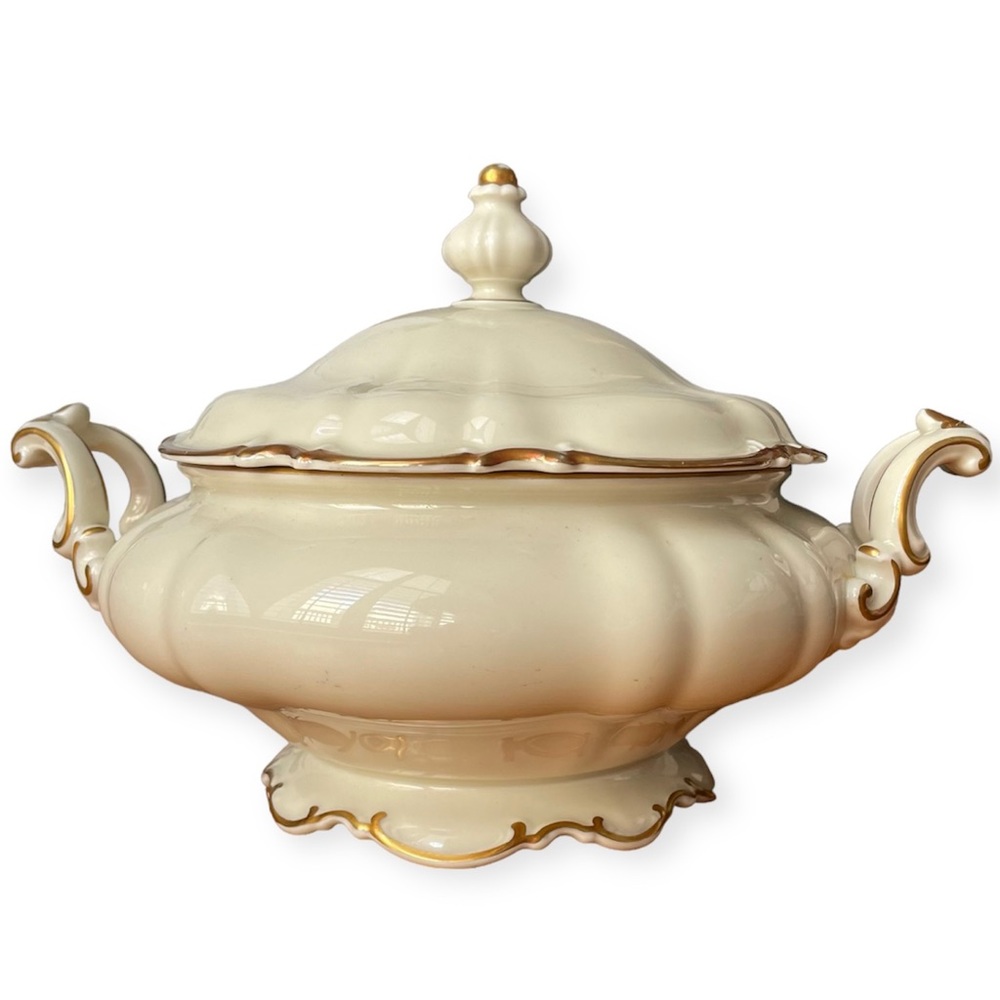 HUTSCHENREUTHER Hamilton Round Covered Vegetable Casserole Tureen Gold T… - Picture 1 of 16